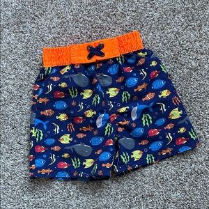 Colorful Infant Boys 24 Months Fish Print Swim Trunks